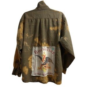 BUDWEISER BEER classic custom original ONE OF A KIND upcycled flannel creation